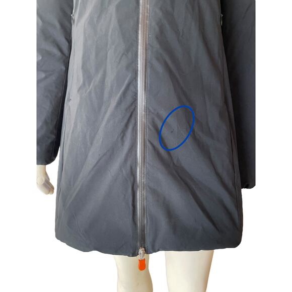Save The Duck Down Rain Coat Black Size 2 Medium - Picture 5 of 13